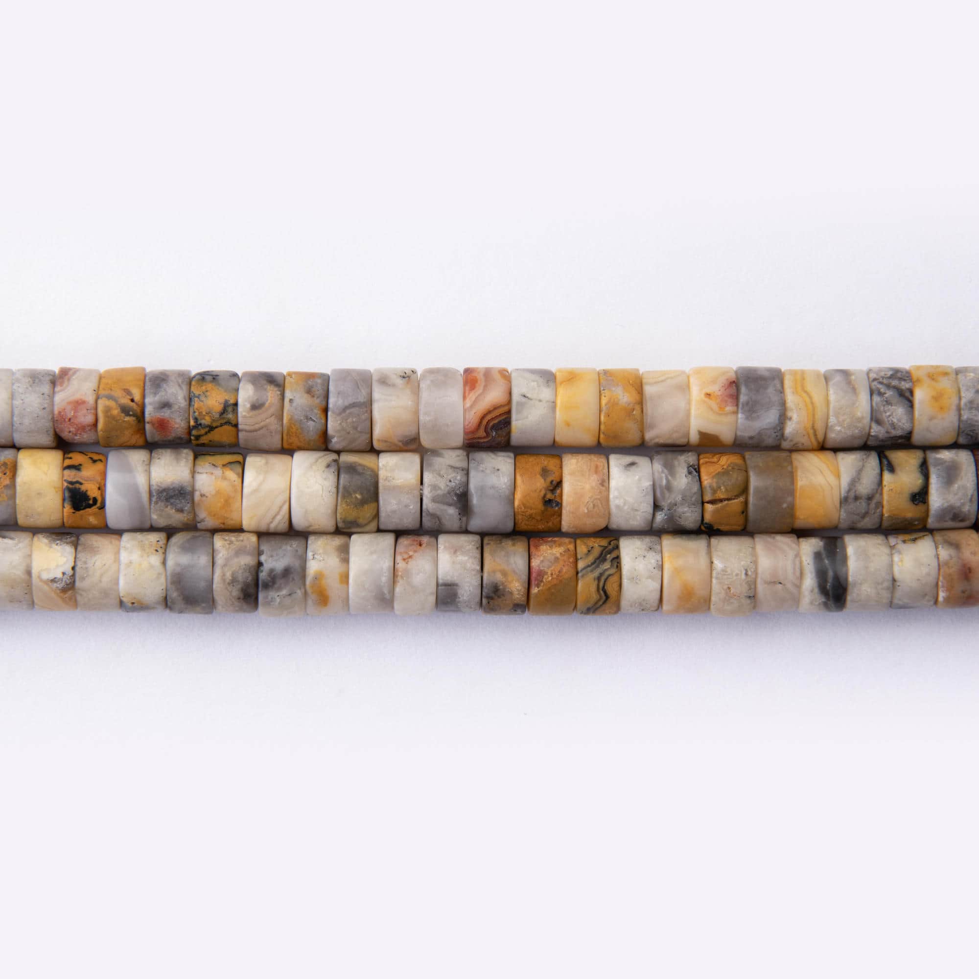 02227 LQ Venus Jasper Natural Stone 3×6mm Cylinder Polished - Image 1