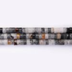 Grey Ocean Jasper Natural Stone 3×6mm Cylinder Polished