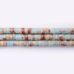 Blue Imperial Jasper Natural Stone 3×6mm Cylinder Polished