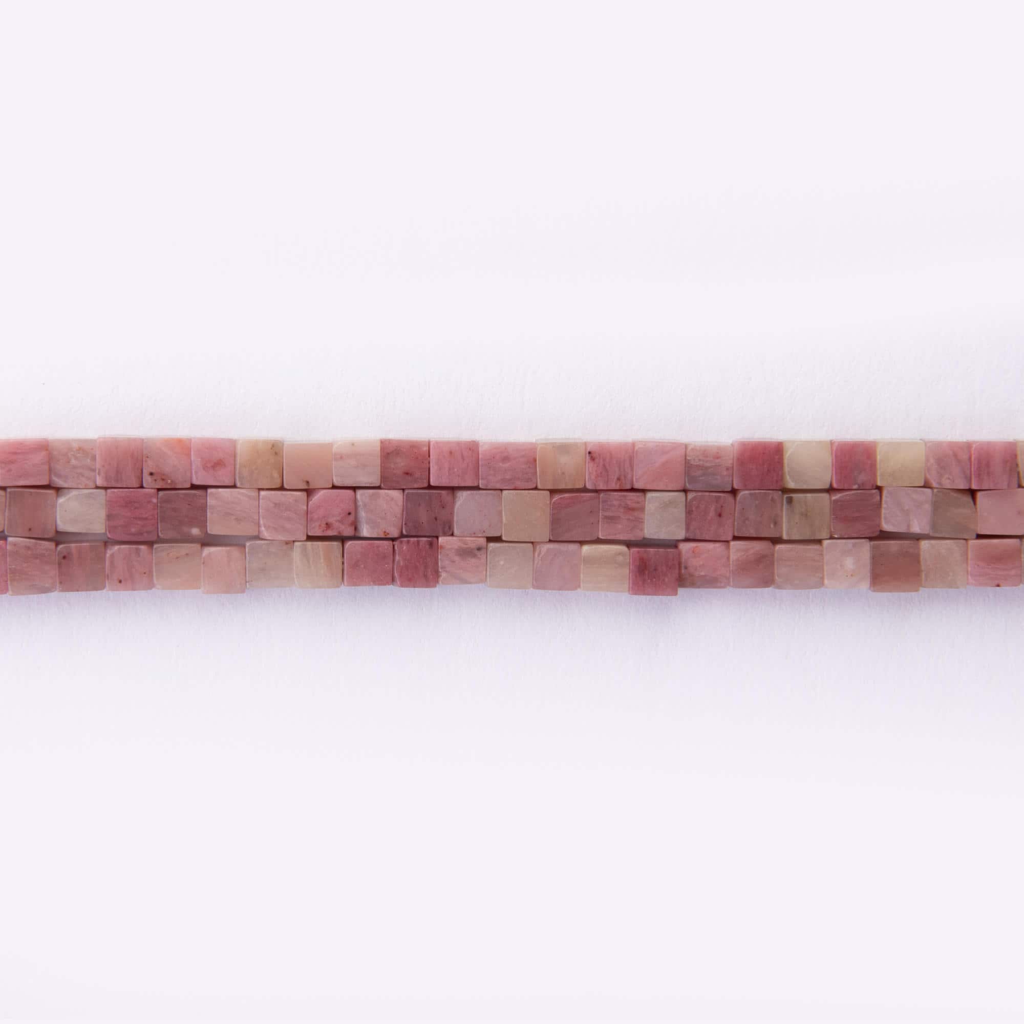 02237-LQ Pink Tourmaline Natural Stone 3mm Cube Polished - Image 1