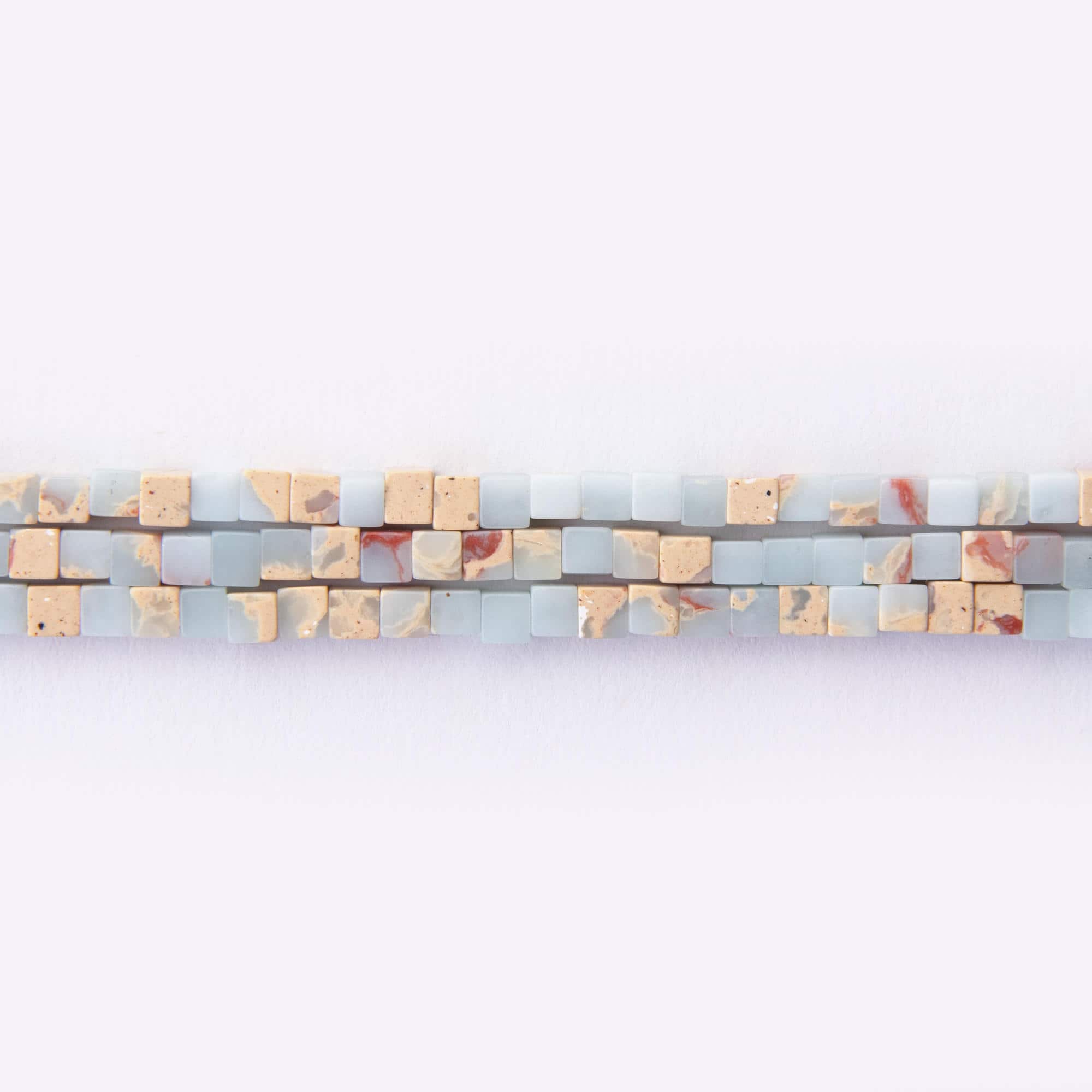 02238-LQ Blue Imperial Jasper Natural Stone 3mm Cube Polished - Image 1