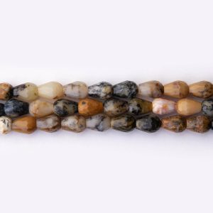 Bumblebee Jasper Natural Stone 6×8mm Teardrop Sparkling Faceted