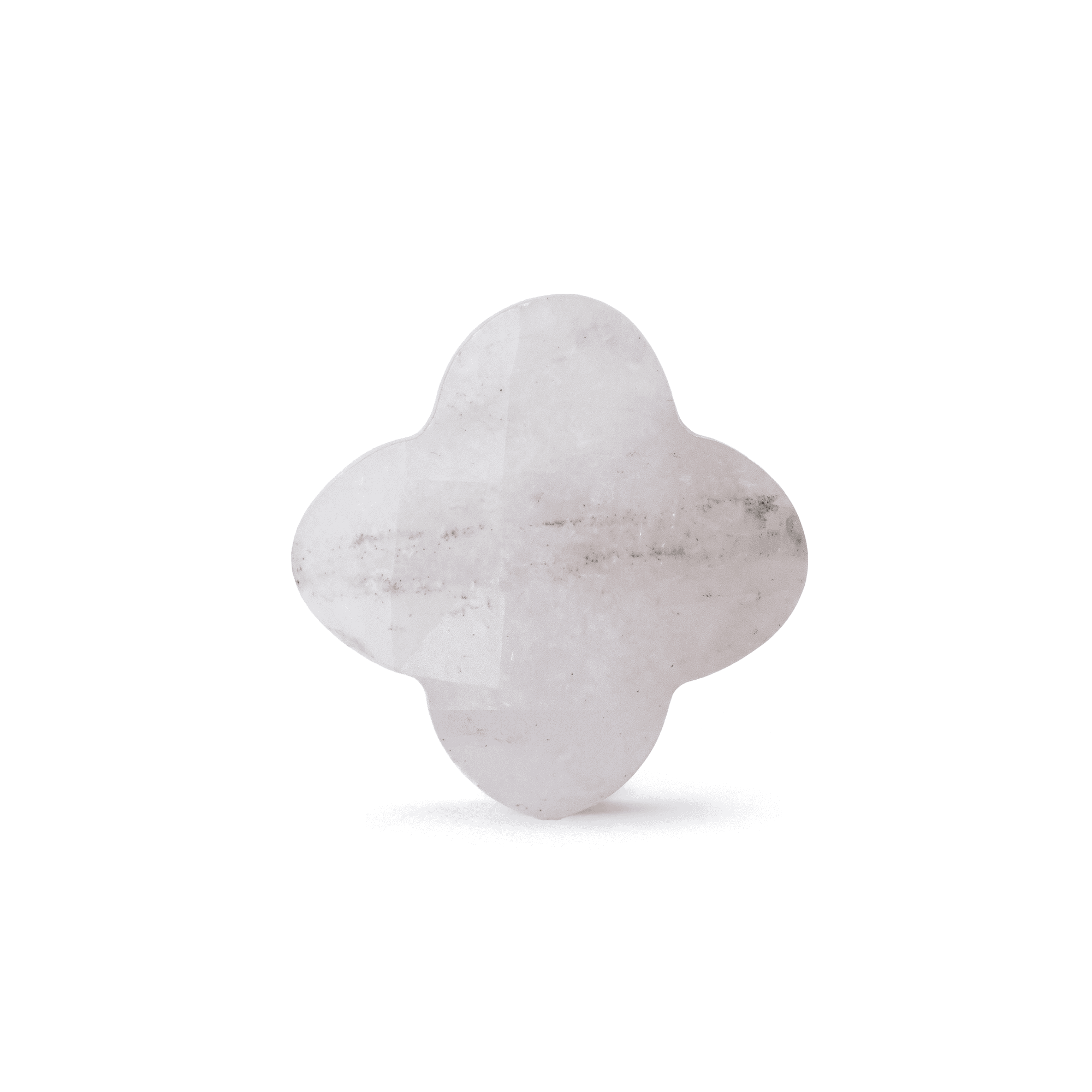 02296 LQ White Quartz Natural Stone 13mm Van Cleef Sparkling Faceted Single Piece - Image 1