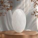 White Quartz Natural Stone 14×18mm Oval Sparkling Faceted Single Piece - Image 2