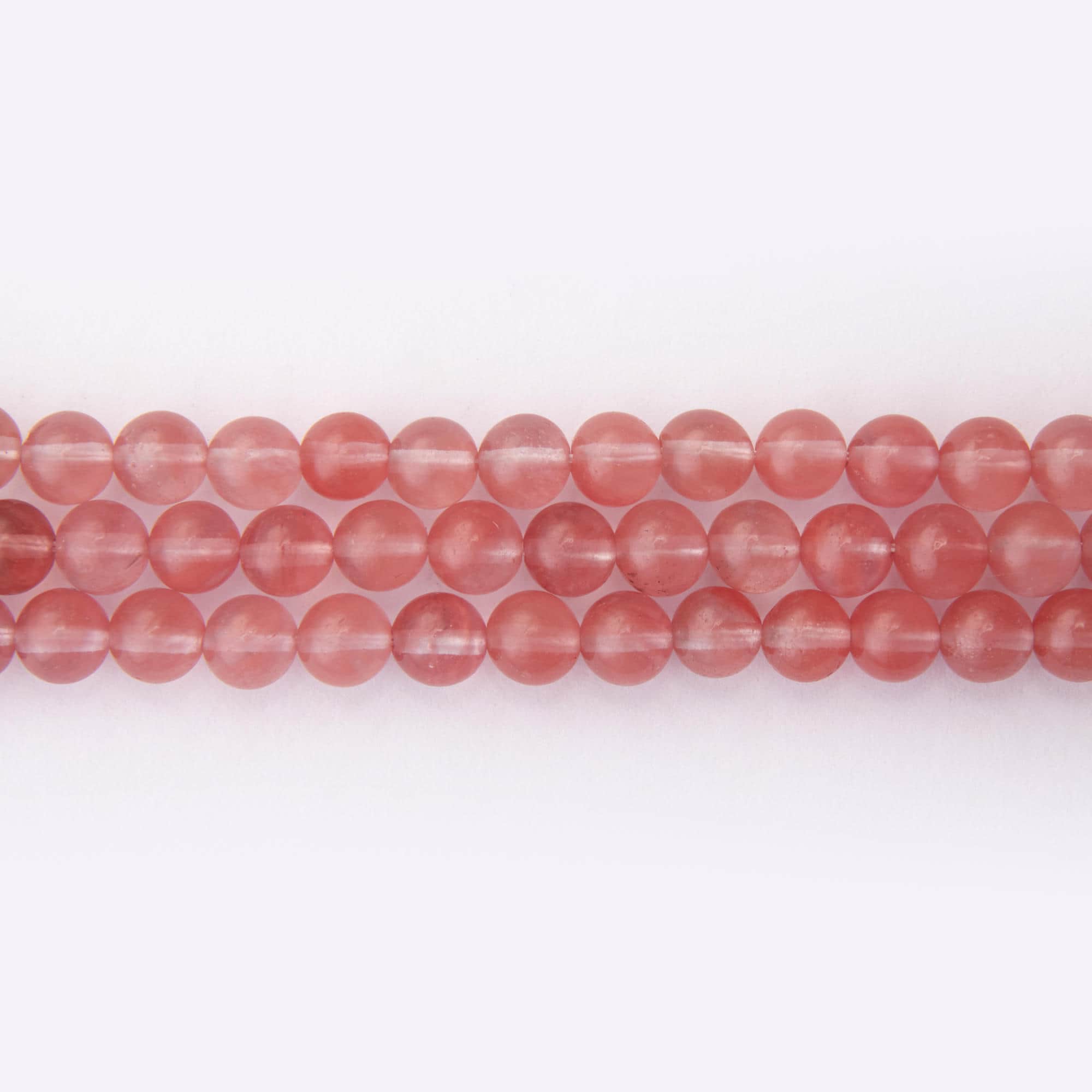02340 LQ Cherry Quartz Natural Stone 6mm Round Polished - Image 1