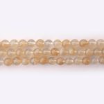 Golden Rutilated Quartz Natural Stone 6mm Round Polished