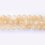 Golden Rutilated Quartz Natural Stone 8mm Round Polished