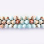 Blue Imperial Jasper Natural Stone 8mm Round Polished