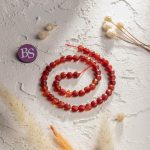 Red Agate Natural Stone 6mm Lentil Sparkling Faceted - Image 2