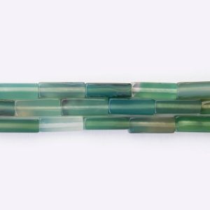 Green Agate Natural Stone 4×13mm Cuboid Polished