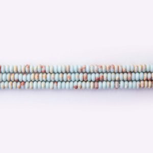 Blue Imperial Jasper Natural Stone 2×5mm Lentil Polished