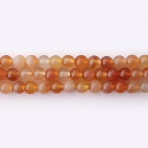 Orange Agate Natural Stone 6mm Round Polished