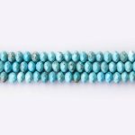 Turquoise Tibetan Stone 4×6mm Lentil Sparkling Faceted