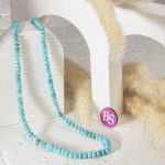 Turquoise Tibetan Stone 4×6mm Lentil Sparkling Faceted - Image 2