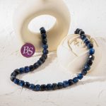 Navy Blue Tiger Eye Dyed Stone 7mm Cube Sparkling Faceted - Image 2
