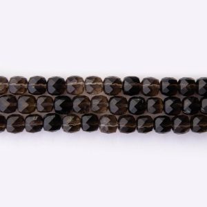 Smoky Quartz Natural Stone 7mm Cube Sparkling Faceted