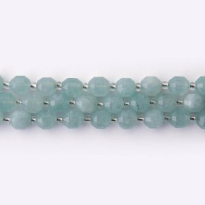 Blue Aventurine Natural Stone 7×8mm Hexagonal Sparkling Faceted
