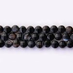 Black Banded Agate Natural Stone 8mm Lentil Sparkling Faceted