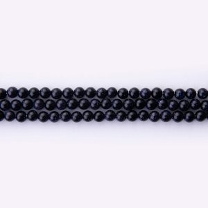 Navy Blue Goldstone Natural Stone 4mm Round Polished