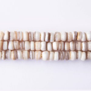 Natural Cream – White Shell 8mm Lentil Polished