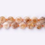 Gold Quartz Natural Stone 10mm Lentil Sparkling Faceted