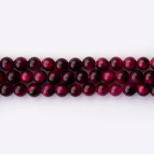 Purple Tiger Eye Dyed Stone 6mm Round Polished