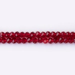 Transparent Red Czech Crystal 5×6mm Lentil Faceted