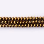 Metallic Gold Czech Crystal 5×6mm Lentil Faceted