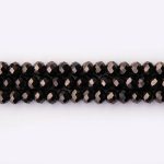 Metallic Black Czech Crystal 5×6mm Lentil Faceted