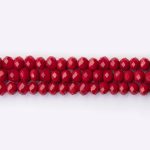 Matte Red Czech Crystal 5×6mm Lentil Faceted