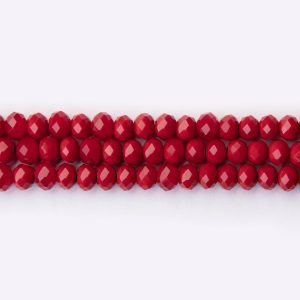 Matte Red Czech Crystal 5×6mm Lentil Faceted
