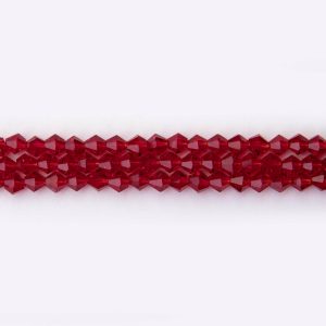 Transparent Red Czech Crystal 4mm Bicone Faceted