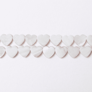 Natural White Shell 8mm Heart Polished