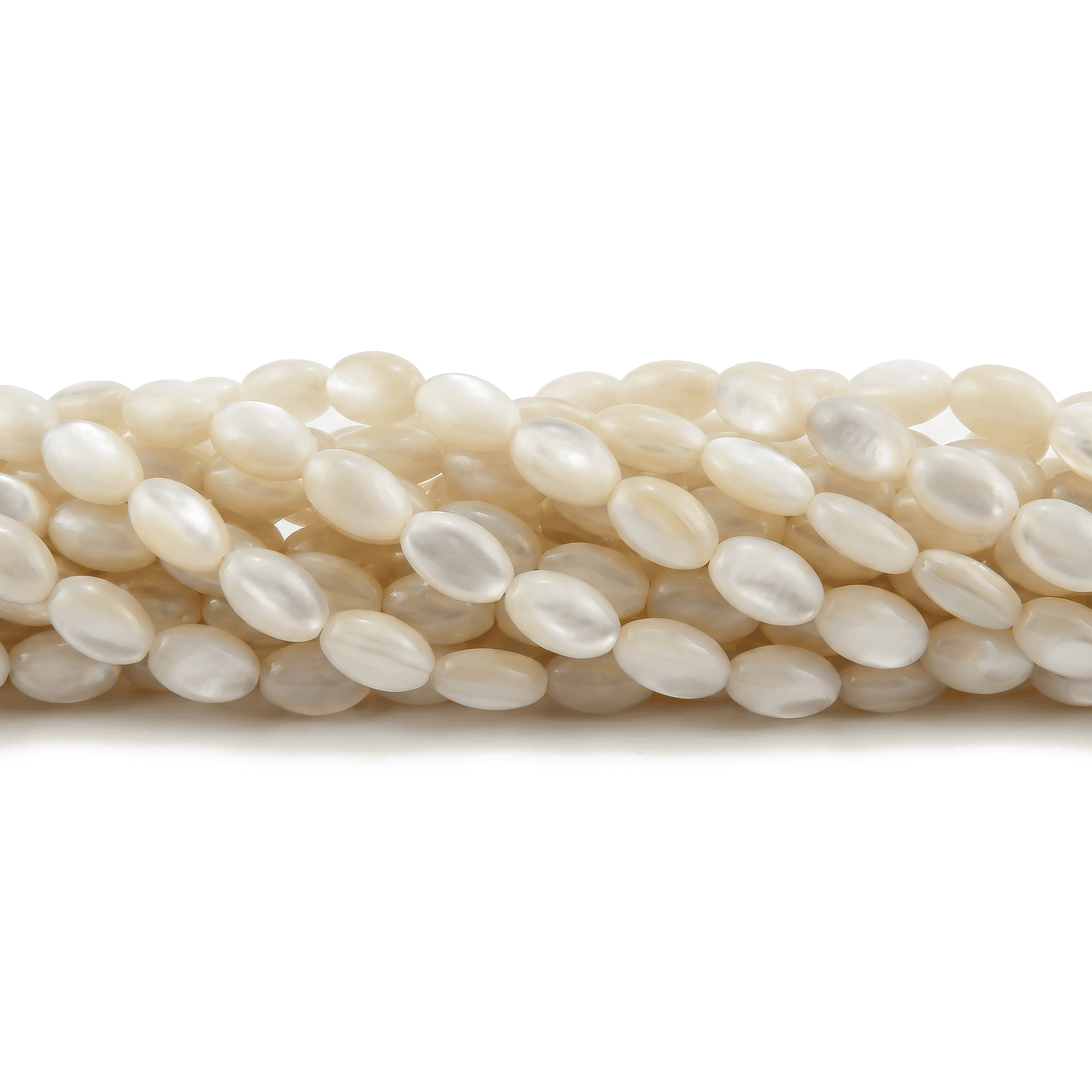 2553-1 Natural White Shell 4×7mm Oval Polished - Image 1