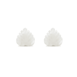 White Natural Carved Heart Shell Side Hole Charm - 12×12mm