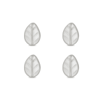 White Natural Carved Leaf Shell Side Hole Charm - 8×12mm