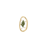 Green Dried Natural Leaf Resin Charm - 16×24mm 18K Gold Plated - Image 2