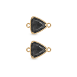 Black Triangle Crystal Connector - 12mm 18K Gold Plated