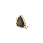 Black Triangle Crystal Connector - 12mm 18K Gold Plated - Image 2
