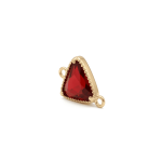 Red Triangle Crystal Connector - 12mm 18K Gold Plated - Image 2