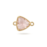 Pink Triangle Crystal Connector - 12mm 18K Gold Plated - Image 2