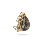 Butterfly Smoky Drop Crystal Charm - 21×22mm 18K Gold Plated