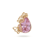 Butterfly Pink Drop Crystal Charm - 21×22mm 18K Gold Plated