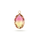 Pink|Yellow Sunset Crystal Charm - 14×23mm 18K Gold Plated