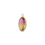 Pink|Yellow Sunset Crystal Charm - 14×23mm 18K Gold Plated - Image 2
