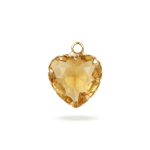 Yellow Heart Crystal Charm - 13×17mm 18K Gold Plated