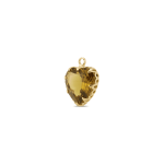 Yellow Heart Crystal Charm - 13×17mm 18K Gold Plated - Image 2
