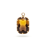 Yellow|Purple Twilight Gradiant Crystal  Charm - 11×18mm 18K Gold Plated