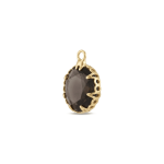 Grey Circle Gradiant Crystal Charm - 13×16mm 18K Gold Plated - Image 2