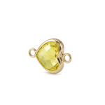 Yellow Heart Crystal Connector - 9×15mm 18K Gold Plated - Image 2